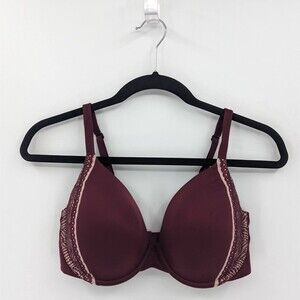 Victoria's Secret Bra Women's 34DD Plum Purple Lined Perfect Coverage